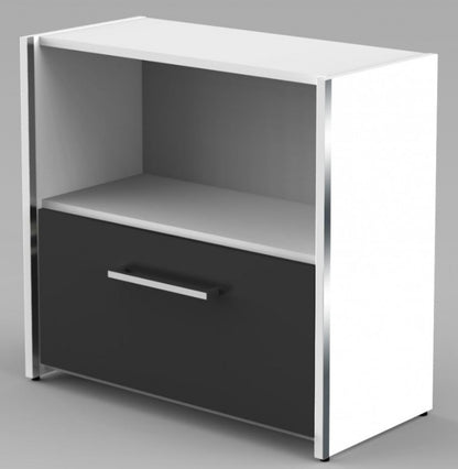 AVETO Aktenschrank 2OH Sideboard Aktenregal Hängeregistratur Regal Büroregal Weiß/Anthrazit - Froschkönig24