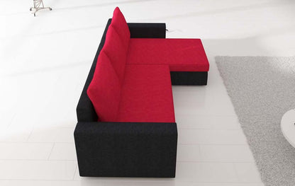 Livio Ecksofa 237 x 150 cm Schwarz (Velour)