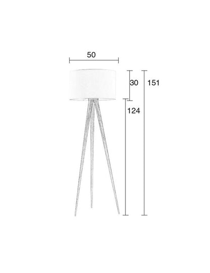 Tripod Holzflurlampe Schwarz