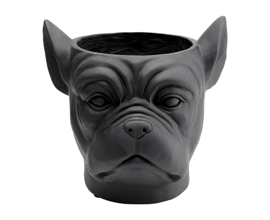 Übertopf Blumentopf Dekotopf Bulldog Schwarz