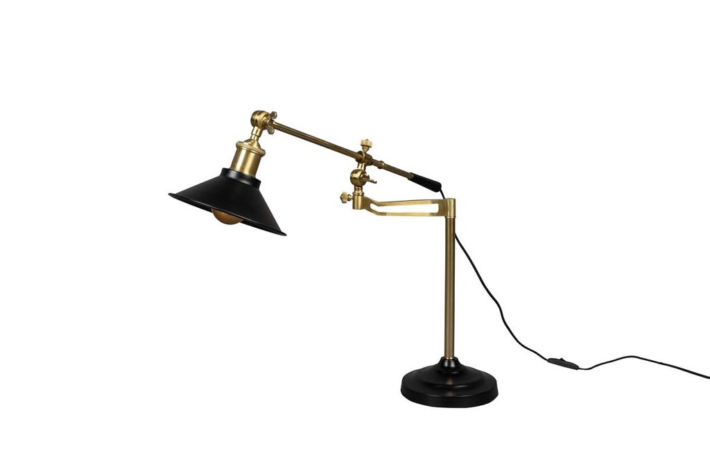 Penelope Tischlampe E27 Schwarz / Gold