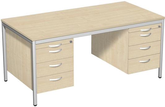 4 Fuß Eco Schreibtisch mit 2 Hängecontainer, 160 x 80 cm, verschiedene Farben - Froschkönig24