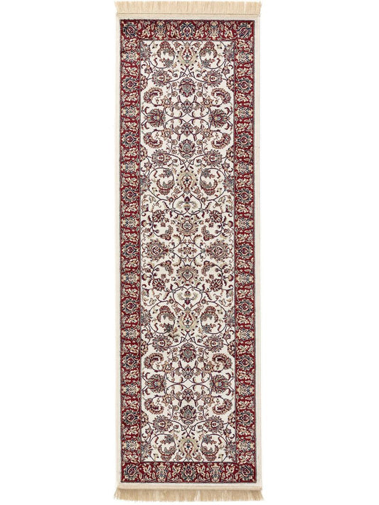 Viskoseteppich Läufer Lori 67x210 cm Beige / Rot