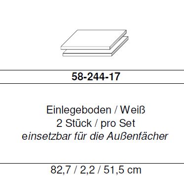 Turin 2 Stück Einlegeböden Weiß