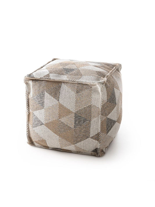 Pouf Barca 50x50x50 cm Beige / Grau