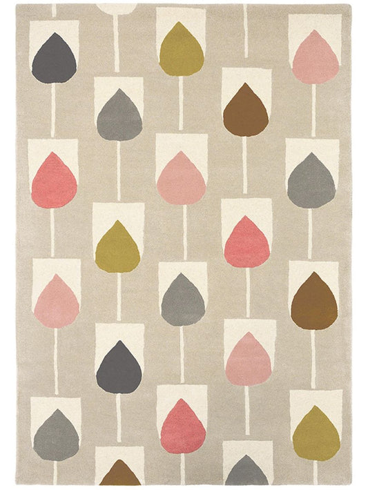 Wollteppich Sula 140x200 cm Beige / Rosa