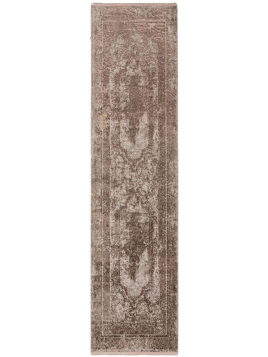 Viskoseteppich Läufer Zaza 80x300 cm Taupe