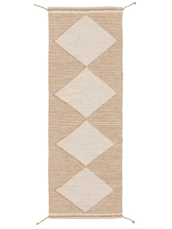 Wollteppich / Läufer Nahla 70x200 cm Beige