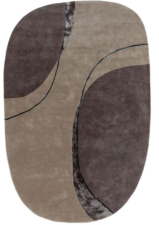 Wollteppich Shape_Line Taupe