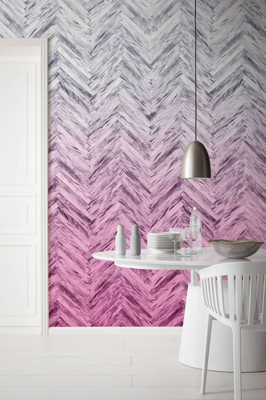 Vlies Fototapete - Herringbone Pink - Größe 400 x 250 cm