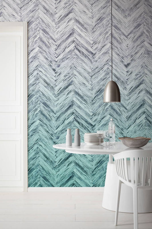 Vlies Fototapete - Herringbone Mint - Größe 400 x 250 cm