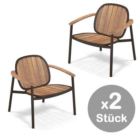 Emu Twins 2-er Set Loungesessel Braun / Teakholz