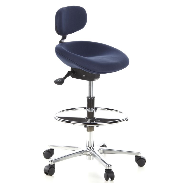 Drehhocker WORK MF Blau / Chrom OFFIC - Froschkönig24