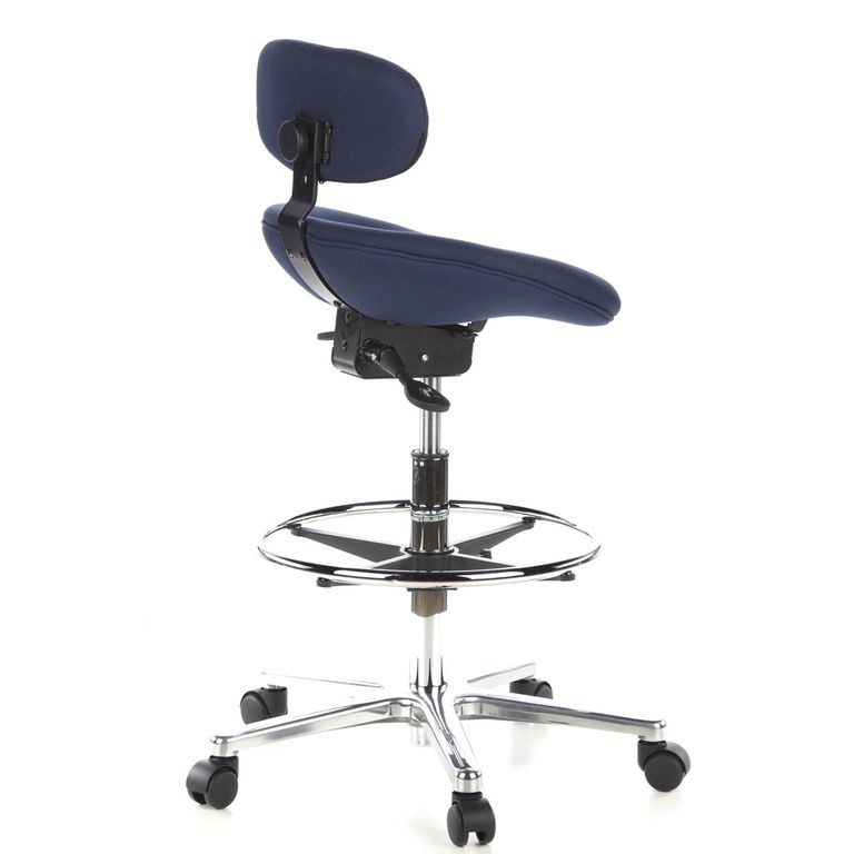 Drehhocker WORK MF Blau / Chrom OFFIC - Froschkönig24