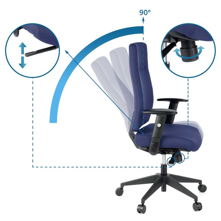 Bürostuhl, drehbar, PRO-TEC 300 Dunkelblau - Froschkönig24