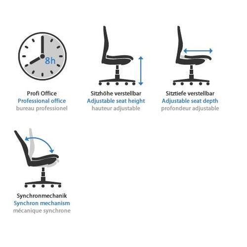 Bürostuhl, drehbar, PRO-TEC 300 Dunkelblau - Froschkönig24