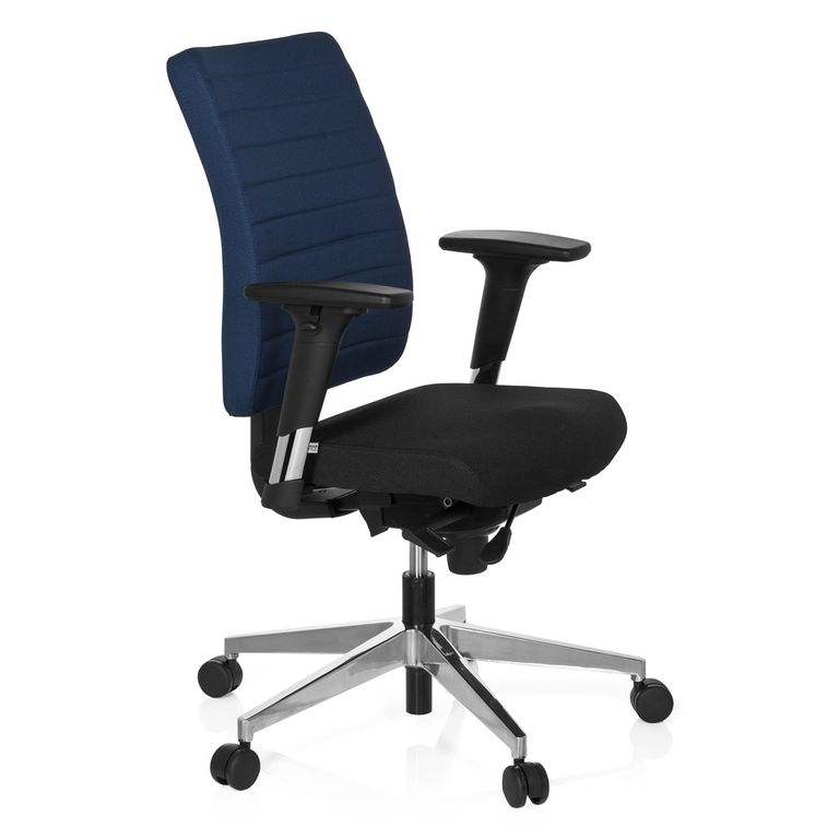 Bürostuhl, drehbar, PRO-TEC 350 Schwarz / Blau - Froschkönig24