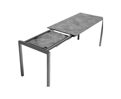 Kettler Gartenmöbelset 5-teilig, Diamond Stapelsessel, Gartentisch Cubic Ausziehtisch 140/210 x 70 cm Silber / Grau