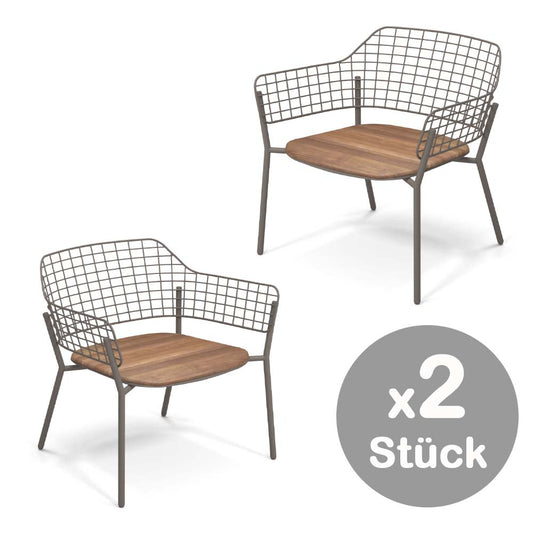 Emu Lyze 2er Set Loungesessel Sand / Teakholz