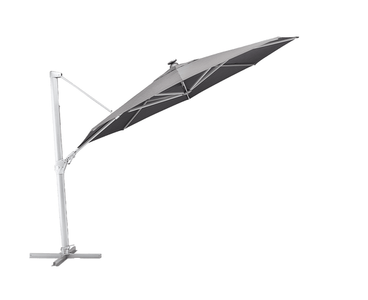 Kettler Easy Swing Ampelschirm Ø350 cm mit LED-Beleuchtung Silber / Grau