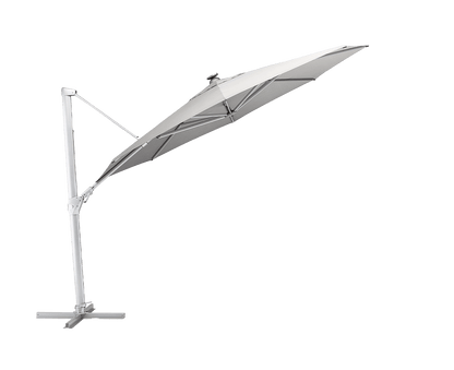 Kettler Easy Swing Ampelschirm Ø350 cm mit LED-Beleuchtung O‘bravia Silber / Grau