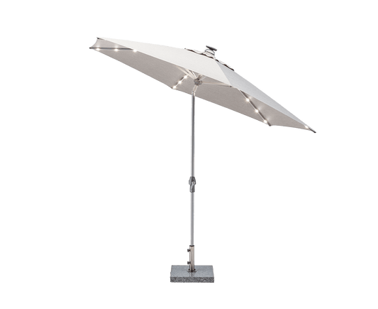 Kettler Easy Allround Sonnenschirm Ø300 cm mit LED-Beleuchtung Silber / Hellgrau meliert