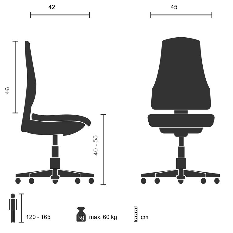 Kinderstuhl KIDDY GTI-2 Schwarz / Grau - Froschkönig24