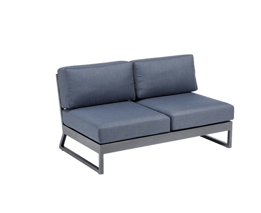 Kettler Ocean Skid Plattform Lounge Mittelteil 2-Sitzer Anthrazit Matt / Blau meliert