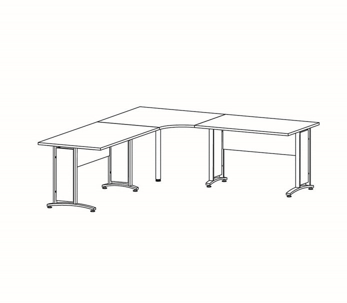 Prima Eckplatte 110 x 110 cm Quadratisch Ahorn / Silber - Froschkönig24