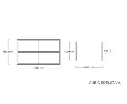 Kettler Gartenlounge-Set 9-teilig, Pure Ecklounge Outdoorsofa, mit Gartentisch Cubic mit HPL Tischplatte Anthrazit / Grau