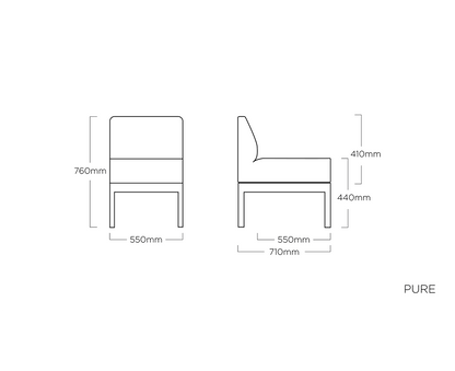 Kettler Gartenlounge-Set 9-teilig, Pure Ecklounge Outdoorsofa, mit Gartentisch Cubic mit HPL Tischplatte Anthrazit / Grau