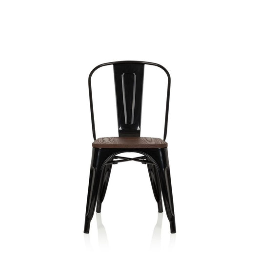 Bistrostuhl VANTAGGIO COMFORT W Metallic / Schwarz Echtholz dunkel