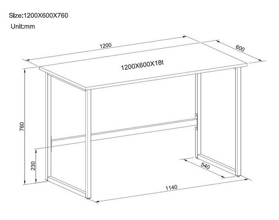 Computertisch 120x60 cm WORKSPACE LIGHT Walnuss / Weiß