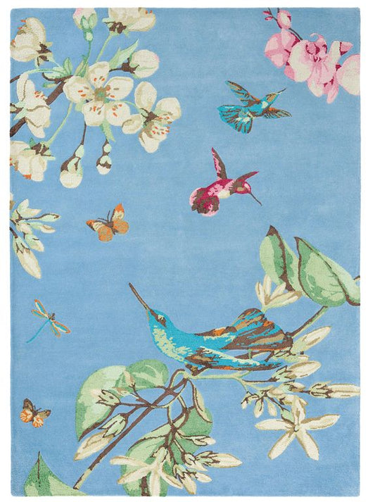 Wollteppich Hummingbird Blau