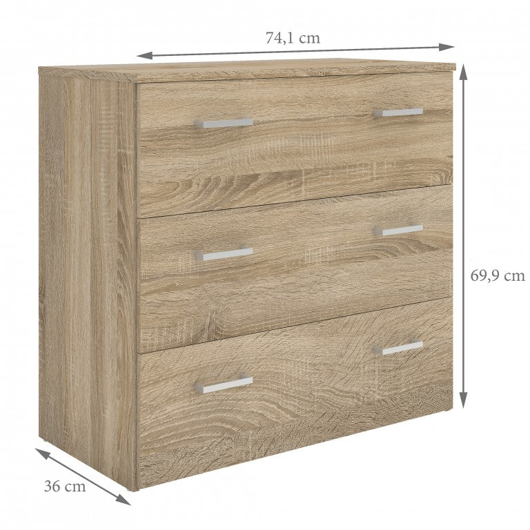 Kommode SPACE Anrichte Sideboard Eiche Struktur - Froschkönig24