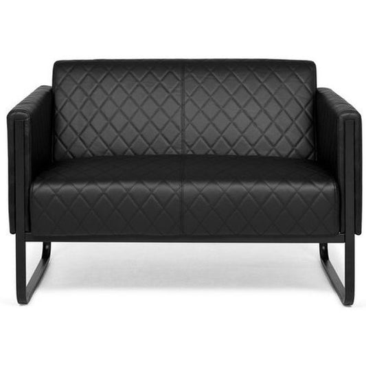 Loungesofa ARUBA BLACK Schwarz 2-Sitzer Schwarz