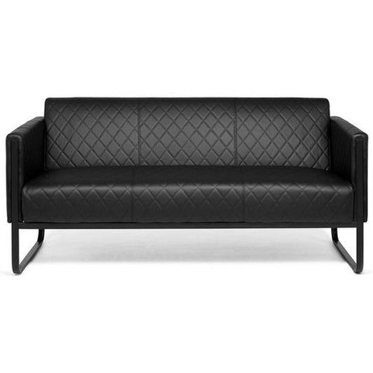 Loungesofa ARUBA BLACK Schwarz 3-Sitzer Schwarz