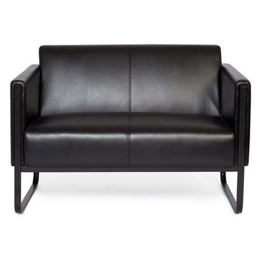 Loungesofa BALI BLACK Schwarz glatt 2-Sitzer Schwarz