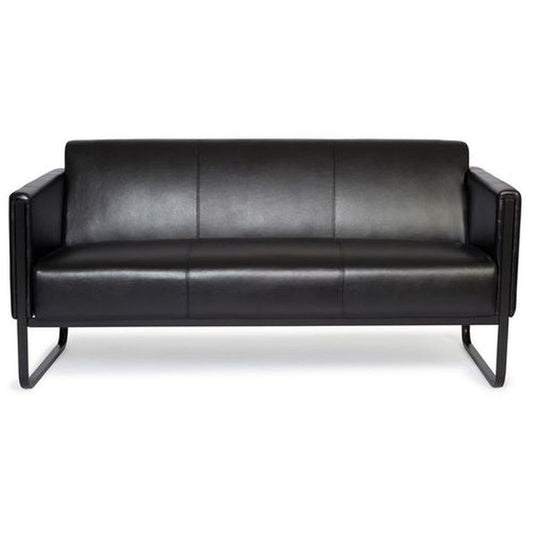 Loungesofa BALI BLACK Schwarz glatt 3-Sitzer Schwarz