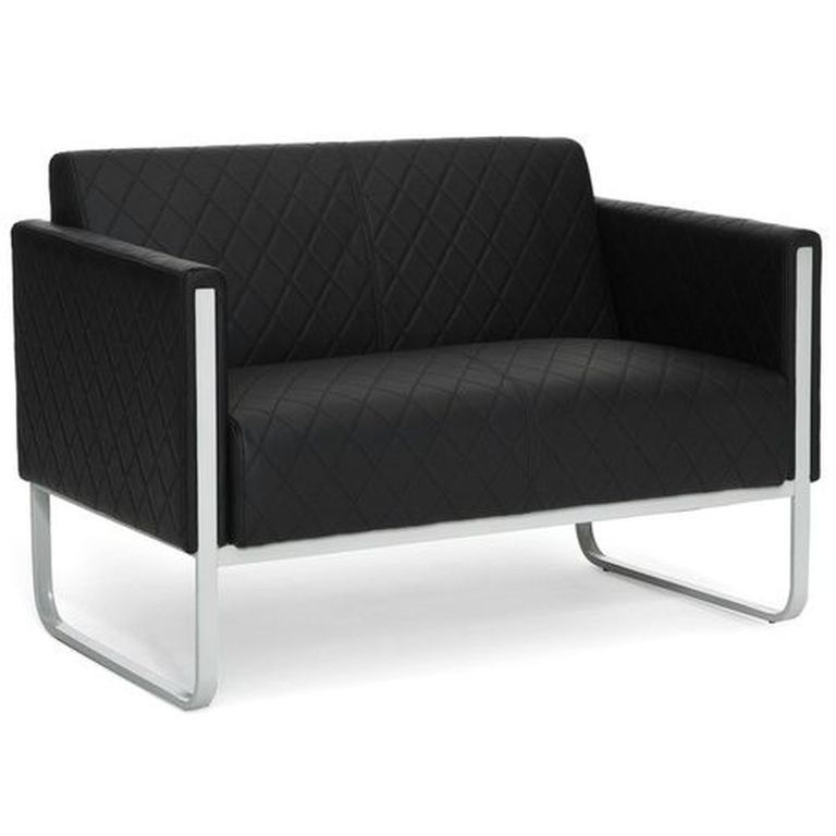 Loungesofa ARUBA STEP lichtGrau 2-Sitzer Schwarz