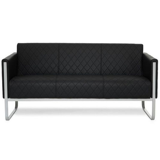 Loungesofa ARUBA STEP lichtGrau 3-Sitzer Schwarz