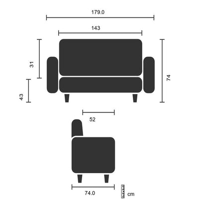 Loungesofa CURACAO 3-Sitzer Weiß