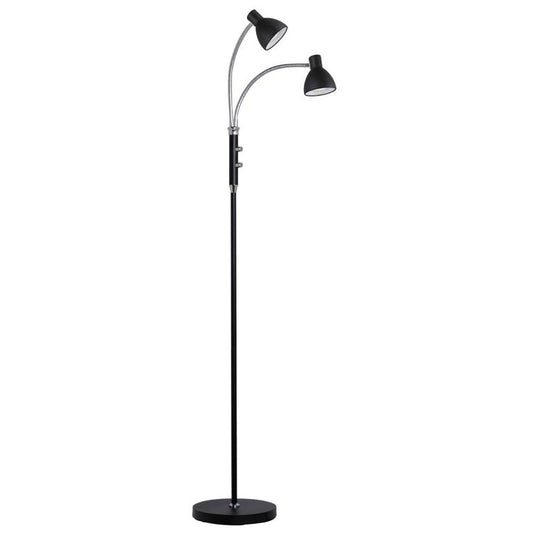 HUDSON Stehlampe LED 2-Arm GU10 Schwarz