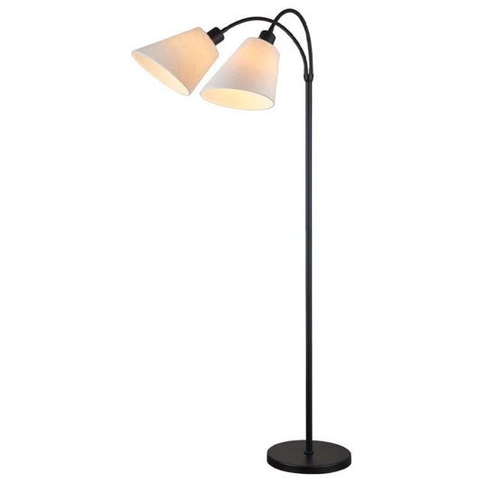 TOWER CUT Stehlampe 2-Arm Opal / Schwarz