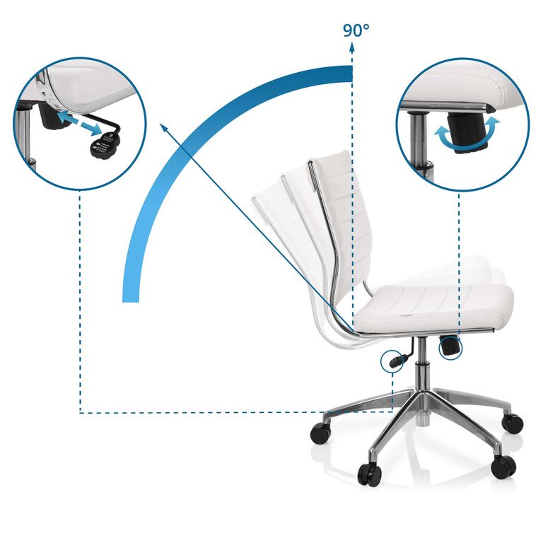 Bürostuhl, drehbar, TRISHA Weiß - Froschkönig24