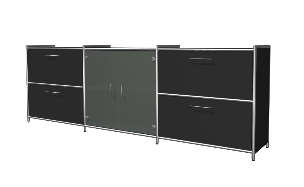 GESIKA Sideboard Aktenschrank schwarz-weiss factory 120er