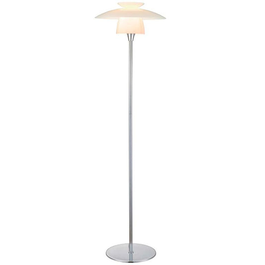 SKANDINAVIA Stehlampe Ø40cm Opal / Chrom