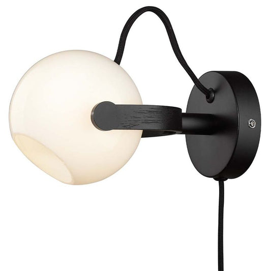 D. C Wandlampe Ø12cm G9 Eiche-Schwarz