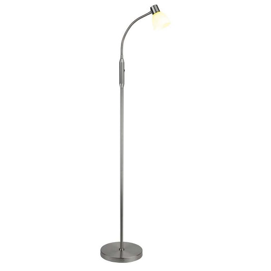 HUDSON Stehlampe LED 1-Arm GU10 Opalglas / Stahl