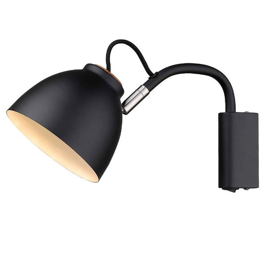 NIVA Wandlampe Ø14cm GU10 Schwarz / Holz